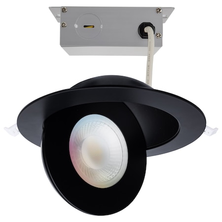 Satco 15W LED Gimbaled Downlight 6 in. - RGB & Tunable White - Round Starfish IOT - Black 1200L 120-277V S11296